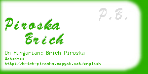 piroska brich business card